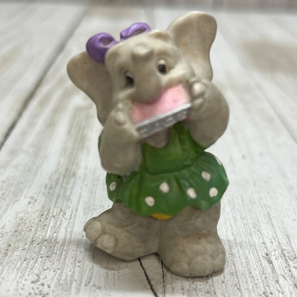 Vtg 3 Resin Figurines Rabbit, Mouse and Elephant about  2” tall 94 - Picture 9 of 10